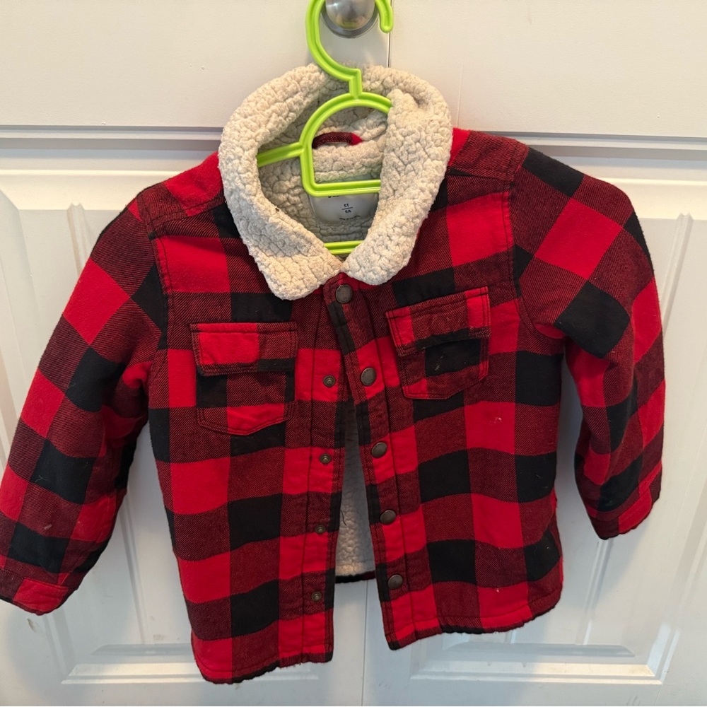 Old Navy Red and Black Plaid Kids Jacket